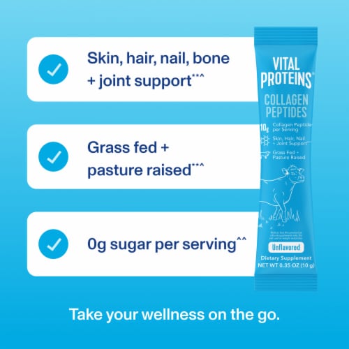 Vital Proteins Unflavored Collagen Peptides Packets Perspective: top