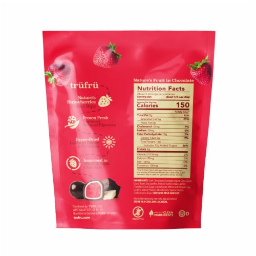 Tru Fru Strawberries Hyper-Dried in Dark Chocolate Perspective: top