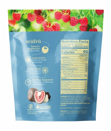 Tru Fru Raspberries Hyper-Chilled in White & Dark Chocolate Perspective: top