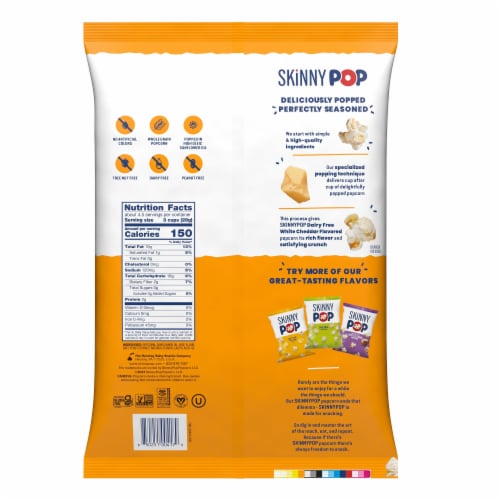 SkinnyPop Dairy Free White Cheddar Popcorn 4.4oz Perspective: top