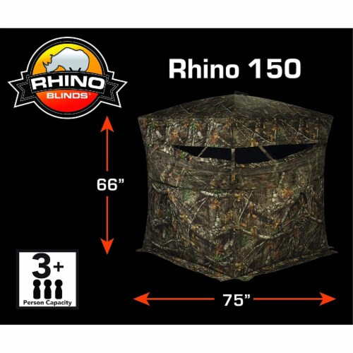 Rhino Blinds R150 Durable 3 Person Outside Game Hunting Ground Blind, Mossy Oak Perspective: top
