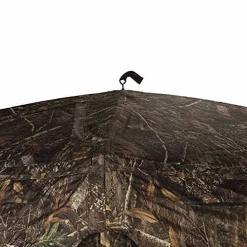 Rhino Blinds R300-RTE 3 Person Hunting Ground Blind w/ 3 Windows, Realtree Edge Perspective: top