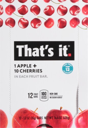 That's It® Apple + Cherries Fruit Bars Perspective: top