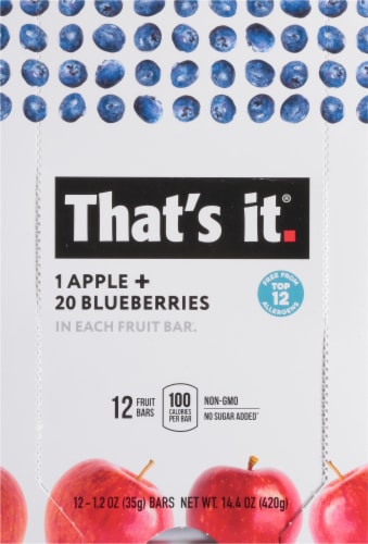 That's It® Gluten Free Apple & Blueberry Fruit Bars Perspective: top