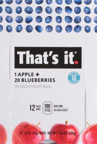 That's It® Gluten Free Apple & Blueberry Fruit Bars Perspective: top