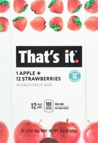 That's It Apple+Strawberries Fruit Bars Perspective: top