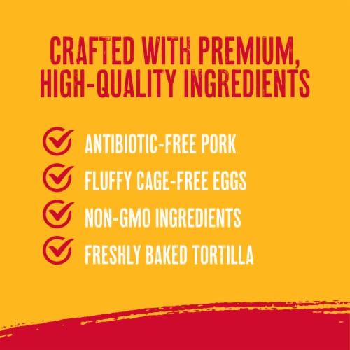 Red’s Cheesy Uncured Canadian Bacon Frozen Breakfast Burrito Perspective: top