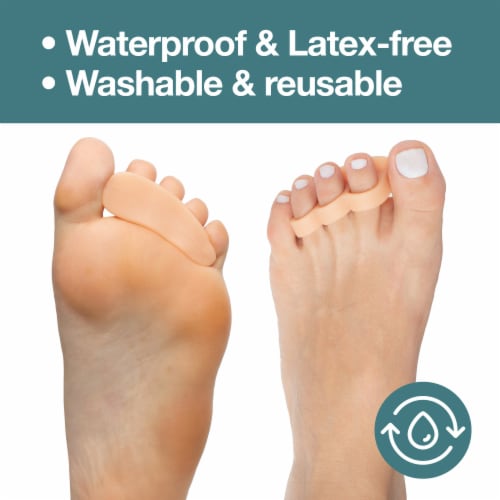 ZenToes Hammer Toe Straightener Corrector - Soft Gel Crests, Prevent Overlap - 4 Pack (Beige) Perspective: top
