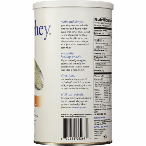 Tera's Whey Plain Goat Whey Protein Perspective: top