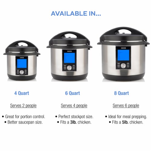 Zavor LUX Edge, 4 Quart Programmable Electric Multi-Cooker: Pressure  Cooker, Slow Cooker, Rice Cooker, Yogurt Maker, Steamer and more -  Stainless