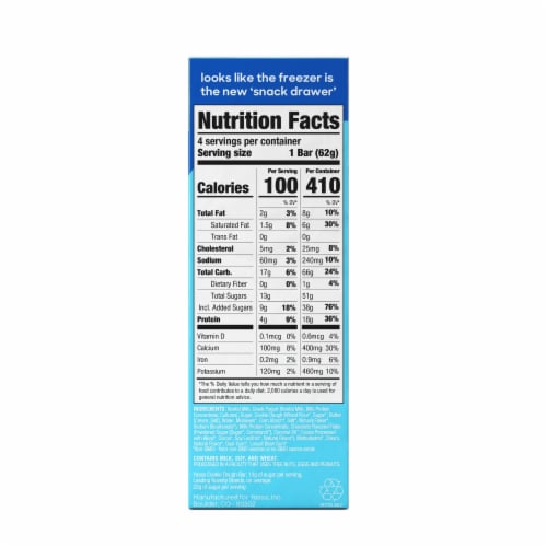 Yasso Chocolate Chip Cookie Dough Frozen Greek Yogurt Bars Perspective: top