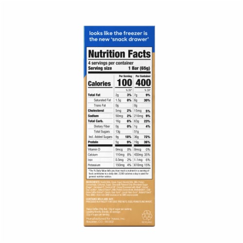 Yasso Coffee Chocolate Chip Frozen Greek Yogurt Bars Perspective: top