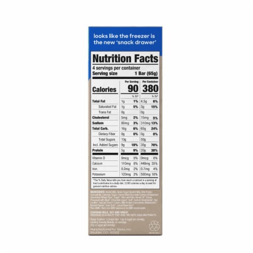 Yasso Cookies & Cream Frozen Greek Yogurt Bars Perspective: top