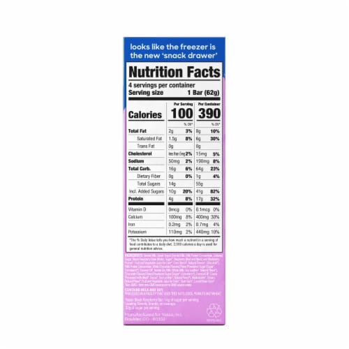 Yasso Black Raspberry Chip Frozen Greek Yogurt Bars Perspective: top