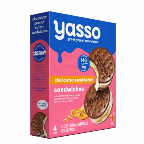 Yasso Frozen Greek Yogurt Peanut Butter Sandwiches Perspective: top
