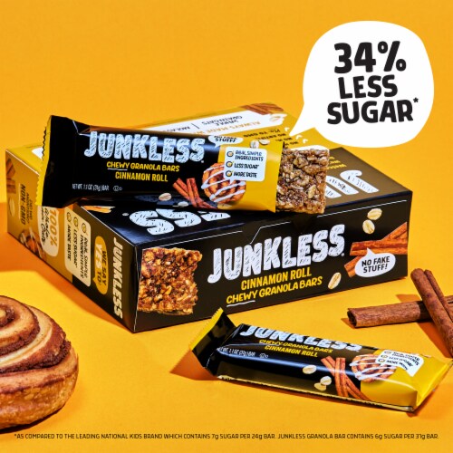 Junkless Cinnamon Roll Chewy Granola Bars Perspective: top