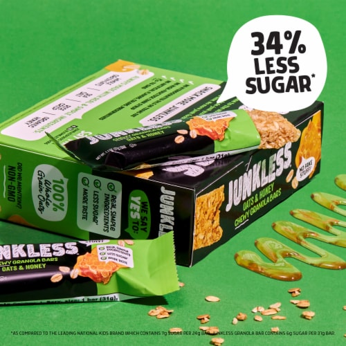 Junkless Oats & Honey Chewy Granola Bars Perspective: top