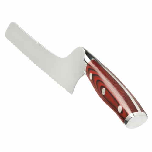 Ergo Chef CRIMSON 8" Serrated Offset Bread knife - Red G10 Handle Perspective: top