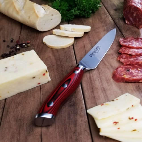 Ergo Chef CRIMSON 6" Utility knife - Red G10 Handle Perspective: top