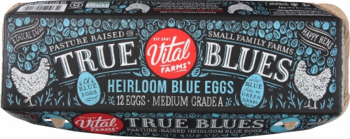 Vital Farms® True Blues Pasture Raised Heirloom Medium Eggs Perspective: top