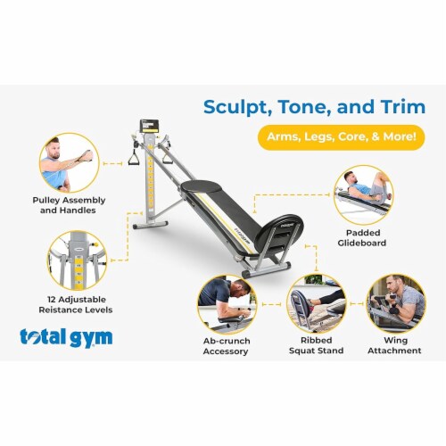 Total gym 1100 home fitness folding full body online workout exercise equipment machine