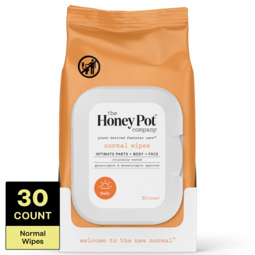 The Honey Pot® Feminine Wipes for Normal Skin Intimate Parts Body & Face Plant Derived Perspective: top