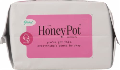 The Honey Pot® Pads with Wings 100% Organic Cotton Cover Regular Absorbency Herbal Infused Perspective: top