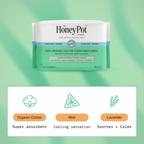 The Honey Pot® 100% Organic Cotton Cover Everyday Liners Perspective: top