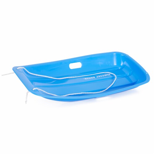 Slippery Racer Downhill Sprinter Kids Toddler Plastic Toboggan Snow Sled, Blue Perspective: top