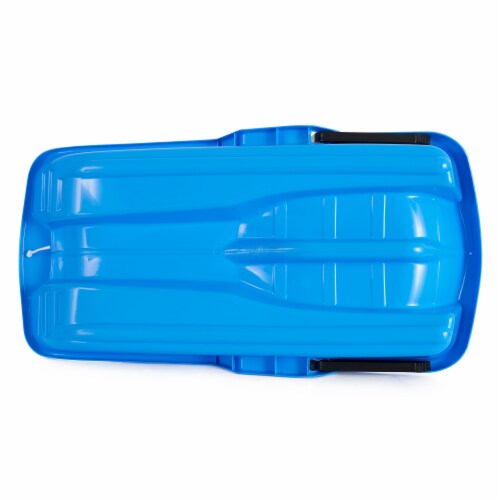 Slippery Racer Downhill Thunder Kids Toddler Plastic Toboggan Snow Sled, Blue Perspective: top