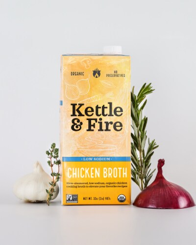 Kettle & Fire Gluten Free Low Sodium Chicken Broth Perspective: top