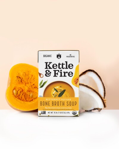 Kettle & Fire Gluten Free Butternut Squash Bone Broth Soup Perspective: top