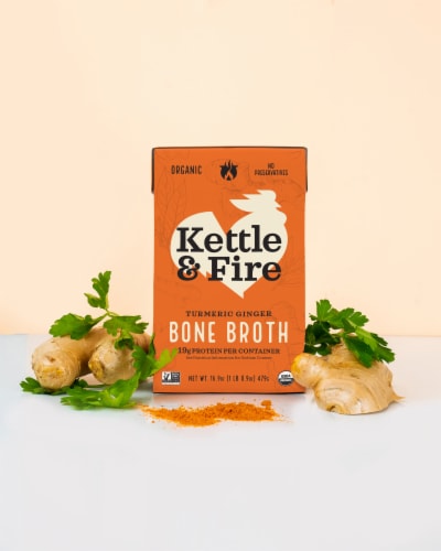 Kettle & Fire Turmeric Ginger Chicken Bone Broth Perspective: top