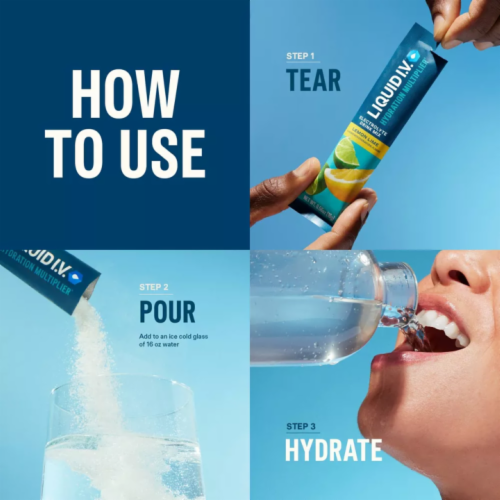 Liquid I.V.® Hydration Multiplier® Strawberry Electrolyte Drink Mix Perspective: top