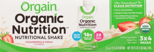 Orgain® Organic Strawberries & Cream Nutritional Shake Perspective: top