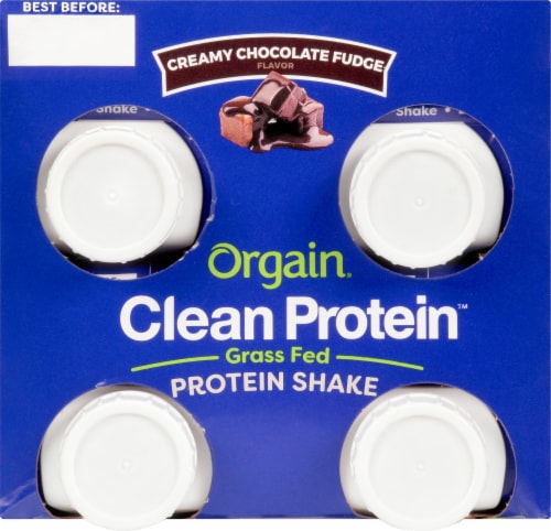 Orgain® Clean Protein™ Creamy Chocolate Fudge Grass Fed Protein Shake, 4 ct  / 11 fl oz - Harris Teeter