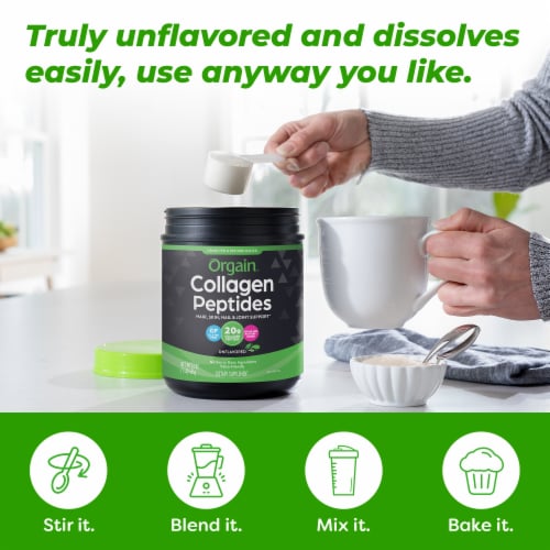 Orgain Hydrolyzed Grass Fed 20g Collagen Peptides Powder, Unflavored Perspective: top