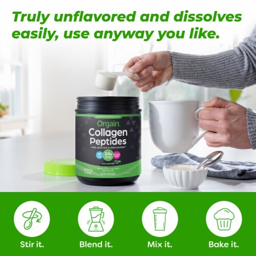 Orgain Hydrolyzed Grass Fed 20g Collagen Peptides Powder, Unflavored Perspective: top
