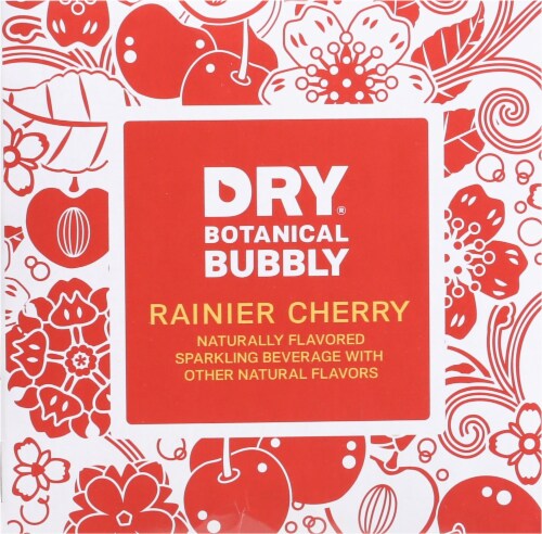 Dry® Botanical Bubbly Rainier Cherry Flavored Sparkling Water Cans Perspective: top