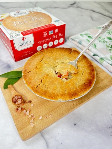 Raised Gluten Free Vegan Vegetable Frozen Pot Pie Perspective: top