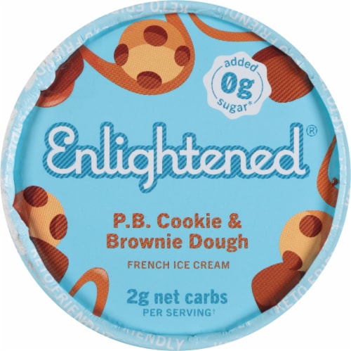 Enlightened® + Delish Keto P.B. Cookie & Brownie Dough Ice Cream Perspective: top