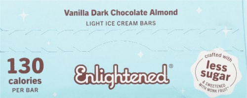 Enlightened Vanilla Dark Chocolate Almond Dipped Ice Cream Bars Perspective: top