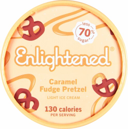 Enlightened® Caramel Fudge Pretzel Light Ice Cream Perspective: top