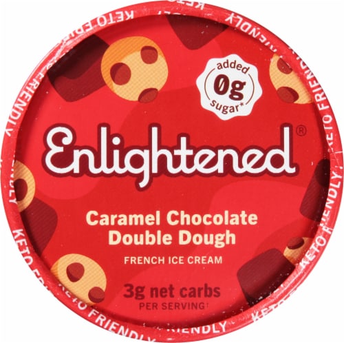 Enlightened® Keto Caramel Chocolate Double Dough Ice Cream Perspective: top