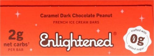 Enlightened® Caramel Dark Chocolate Peanut Ice Cream Bars Perspective: top
