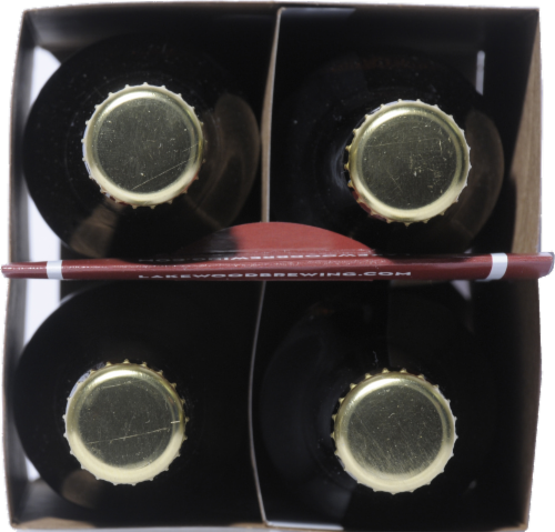 Lakewood Brewing Bourbon Barrel Temptress Stout Beer Single Bottle Perspective: top