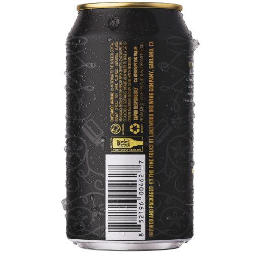Lakewood Brewing Co. Temptress Nitro Imperial Milk Stout Craft Beer Cans Perspective: top