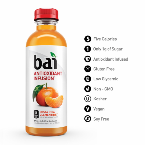 Bai® Antioxidant Infused Costa Rica Clementine Flavored Bottled Water Perspective: top