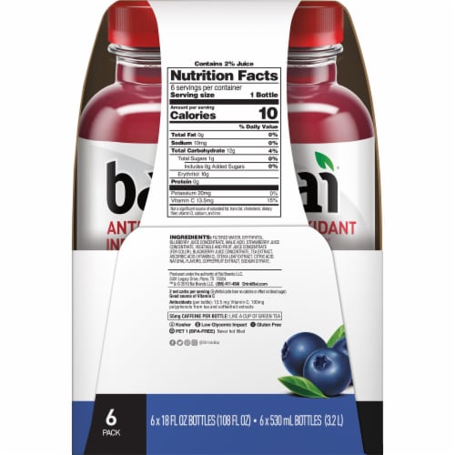 Bai® Antioxidant Infused Brasilia Blueberry Flavored Bottled Water Perspective: top