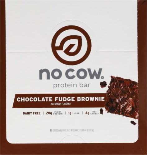 no cow® Dairy Free Chocolate Fudge Brownie Protein Bars Perspective: top